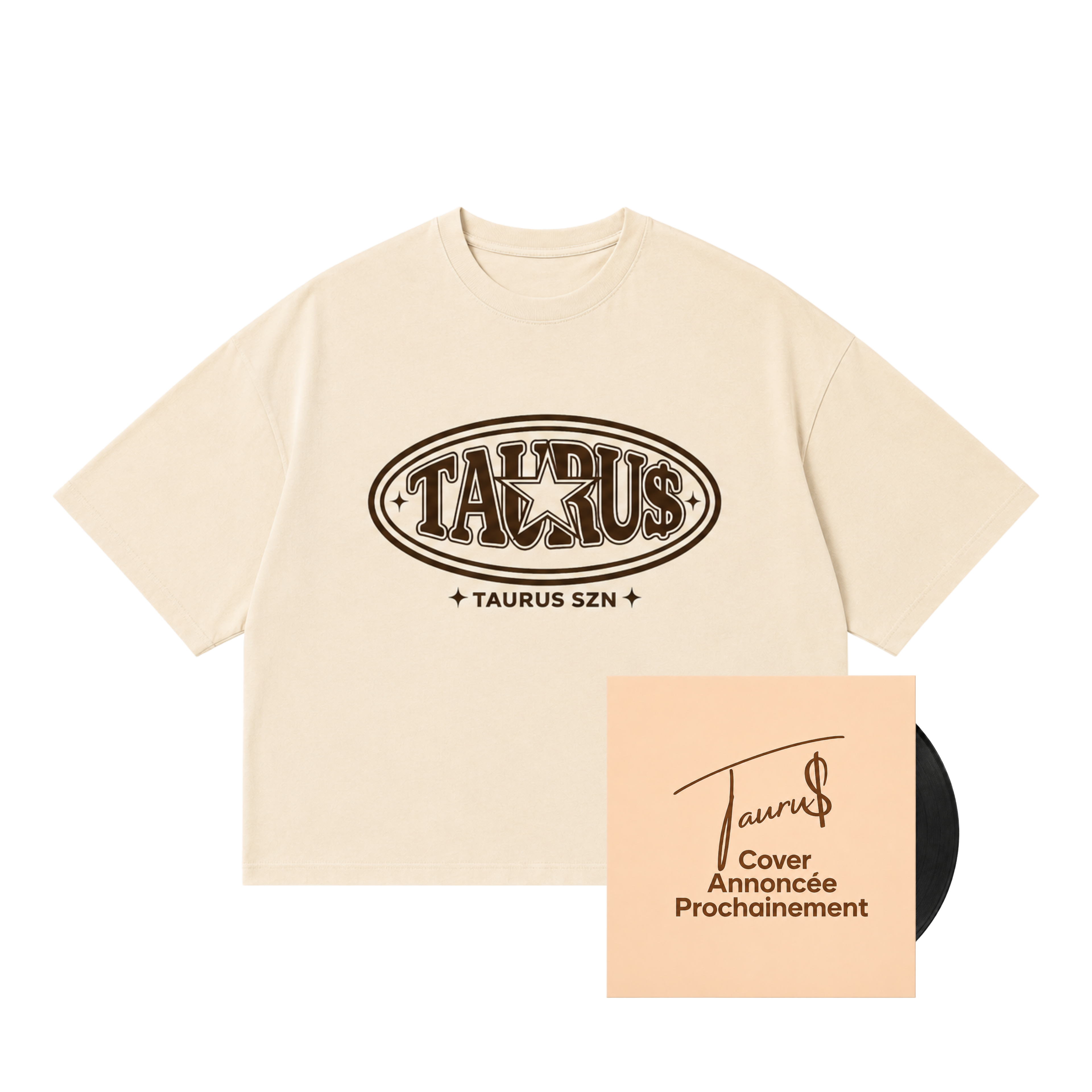 T-Shirt Abricot (Etoile) + Vinyle
